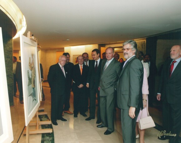 José Luis Rodríguez Zapatero, SSMM Juan Carlos I y Manuel Marín en la inauguración