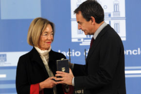 Palabras de <strong>Natalia Rodríguez Salmones </strong>al recoger la medalla al mérito constitucional otorgada a Javier Pradera