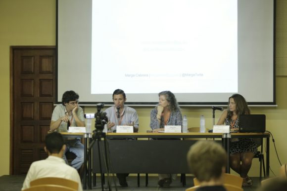 De izq. a dcha.: Santi Carneri, Juan Albany, Diana Zileri y Marga Cabrera