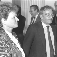 Gro H. Brundtland y Carlos Luis Álvarez