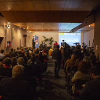 Imagen del salón de la Fundación Carlos de Amberes durante el evento