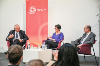 Josep Borrell, Valérie Demon y Benoît Pellistrandi