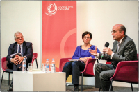 Josep Borrell, Valérie Demon y Benoît Pellistrandi