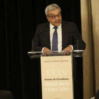 El Presidente  del Jurado, Víctor Calvo Sotelo, durante sus palabras
