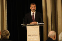 Don Felipe durante su intervención en la XXXV edición del Premio de Periodismo "Francisco Cerecedo"