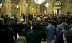 Vista general del Salón de Pasos Perdidos de La Bolsa durante la celebración del acto