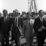 Inauguración del puente sobre el Guadiana
