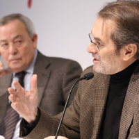 En primer plano, Andreu Missé; detrás, Carlos Solchaga