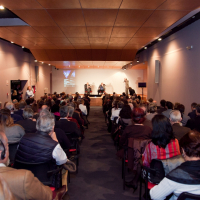 Plano general del salón de actos de la Fundación Carlos de Amberes