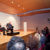 Javier Solana y Adam Michnik durante su conversación