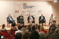 Los cuatro Ex Ministros de Asuntos Exteriores y Miguel Ángel Aguilar en un momento del acto