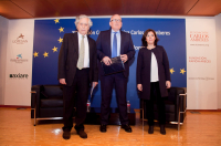 Miguel Ángel Aguilar, Frans Timmermans y Soraya Sáenz de Santamaría