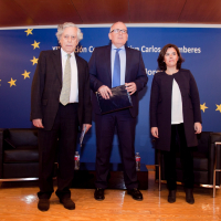 Miguel Ángel Aguilar, Frans Timmermans y Soraya Sáenz de Santamaría