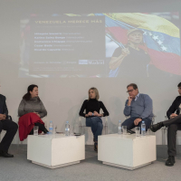 De izq. a dcha.: César Batiz, Milagros Socorro, Karina Sainz Borgo, Ricardo Cayuela y Domenico Chiappe