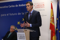 Pedro Sánchez en un momento de la presentación