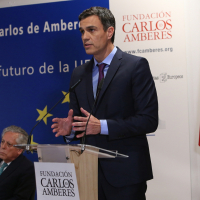 Pedro Sánchez en un momento de la presentación