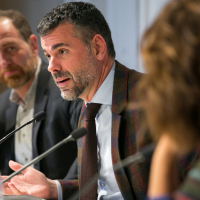 Santi Vila durante una de sus intervenciones