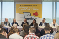 Segunda sesión. De izq. a dcha.: Nacho Cardero, Borja Echevarría, José Antonio Carrizosa, Ángels Barceló, Ignacio Escolar y Encarna Samitier