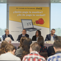 Segunda sesión. De izq. a dcha.: Nacho Cardero, Borja Echevarría, José Antonio Carrizosa, Ángels Barceló, Ignacio Escolar y Encarna Samitier