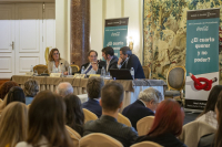 Un momento de la primera sesión: \"El periodismo y sus causas. ¿Ariete de las libertades o taquígrafo de la realidad?\"
