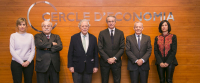De izq. a dcha.: Miguel Ángel Aguilar, Carlos Solchaga, Javier Faus y Andreu Mas Colell