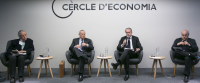 De izq. a dcha.: Miguel Ángel Aguilar, Carlos Solchaga, Javier Faus y Andreu Mas Colell