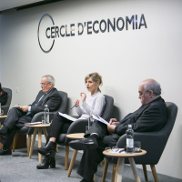 Lola García, Carlos Solchaga, Máriam Martínez-Bascuñán y Andreu Mas Colell