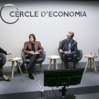 De izq. a dcha.: Anna Cristeto, Teresa Garcia Milà, Emilio Ontiveros y Rosa Cullell