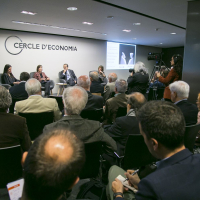 Plano general del salón del Cercle d\'Economia durante el encuentro