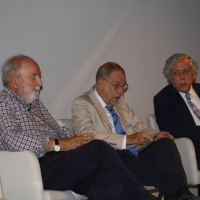 Diego Carcedo, Javier Solana y Miguel Ángel Aguilar