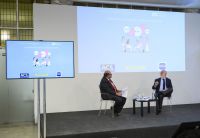 Ignacio Rodríguez Burgos y Miguel Arias Cañete en la conversación " La Europa sostenible"